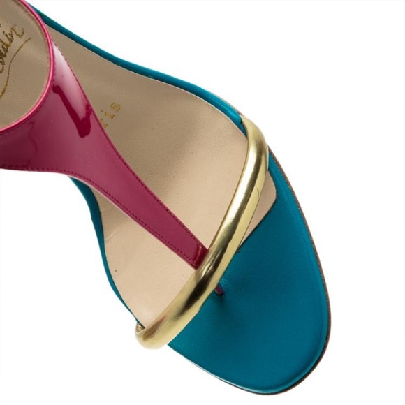 Christian Louboutin / tricolor Athena Alta 100 Heels 38.5 - Picture 4 of 11